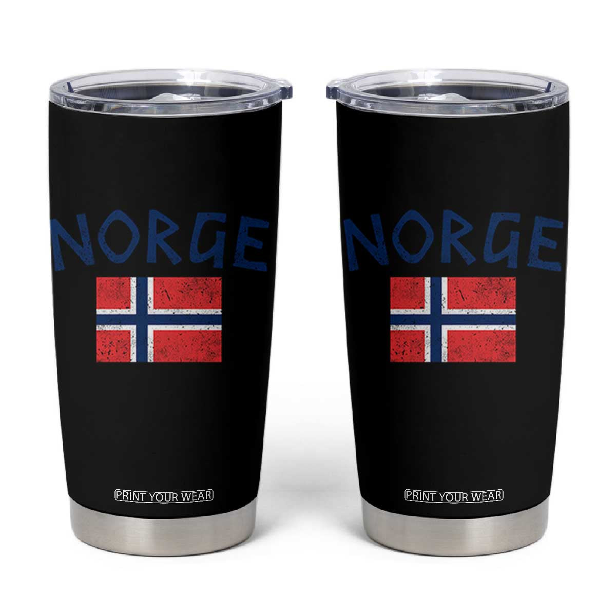 Norway Norge Soccer Design Vintage Norwegian Flag Tumbler Cup TS11 Black Print Your Wear