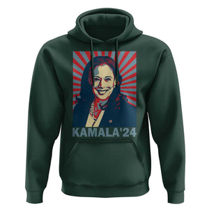 Kamala'24 Hoodie Retro Harris For President TS11 Dark Forest Green Print Your Wear