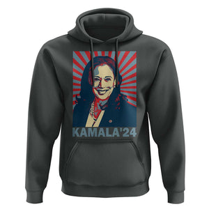 Kamala'24 Hoodie Retro Harris For President TS11 Dark Heather Print Your Wear