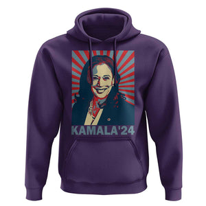 Kamala'24 Hoodie Retro Harris For President TS11 Purple Print Your Wear