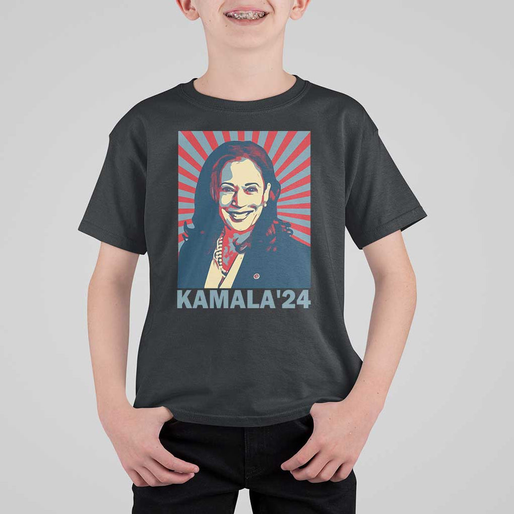 Kamala'24 T Shirt For Kid Retro Harris For President TS11 Black Print Your Wear