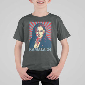 Kamala'24 T Shirt For Kid Retro Harris For President TS11 Dark Heather Print Your Wear