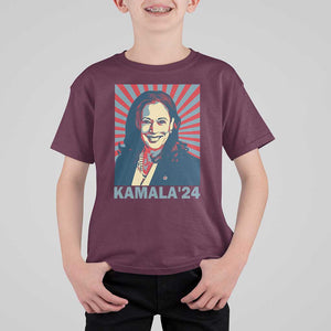 Kamala'24 T Shirt For Kid Retro Harris For President TS11 Maroon Print Your Wear