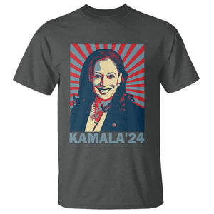 Kamala'24 T Shirt Retro Harris For President TS11 Dark Heather Print Your Wear