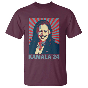Kamala'24 T Shirt Retro Harris For President TS11 Maroon Print Your Wear