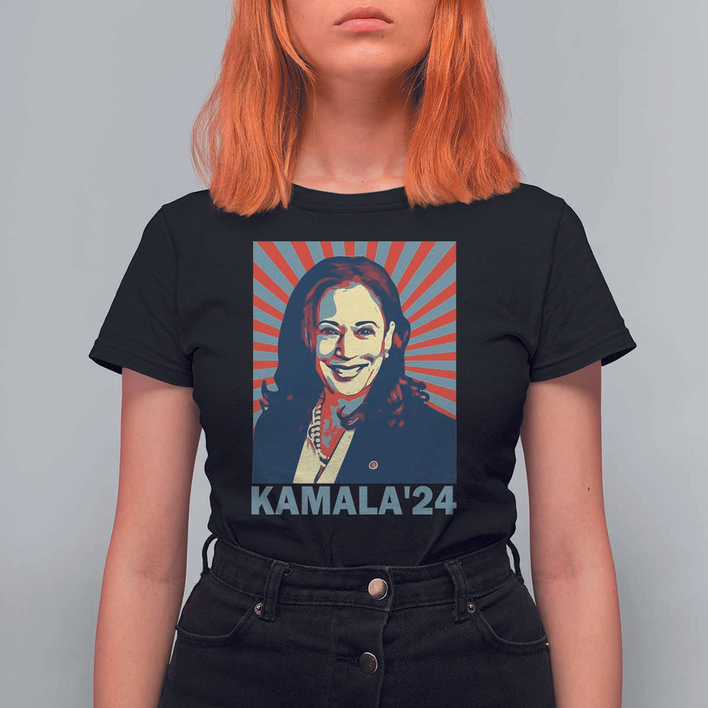 Kamala'24 T Shirt For Women Retro Harris For President TS11 Black Print Your Wear