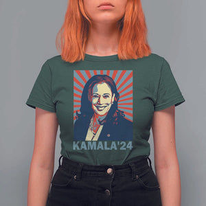 Kamala'24 T Shirt For Women Retro Harris For President TS11 Dark Forest Green Print Your Wear