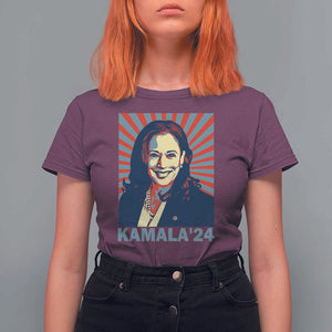 Kamala'24 T Shirt For Women Retro Harris For President TS11 Maroon Print Your Wear