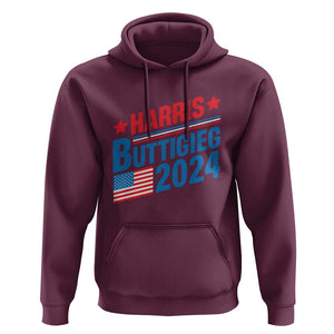 Harris Buttigieg 2024 Hoodie Presidential Election American Flag TS11 Maroon Print Your Wear