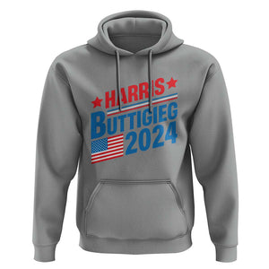 Harris Buttigieg 2024 Hoodie Presidential Election American Flag TS11 Sport Gray Print Your Wear