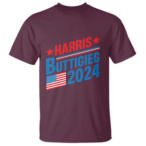 Harris Buttigieg 2024 T Shirt Presidential Election American Flag TS11 Maroon Print Your Wear