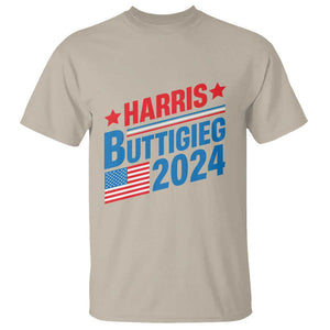 Harris Buttigieg 2024 T Shirt Presidential Election American Flag TS11 Sand Print Your Wear