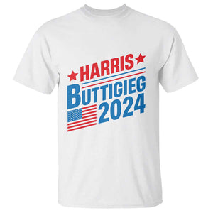 Harris Buttigieg 2024 T Shirt Presidential Election American Flag TS11 White Print Your Wear