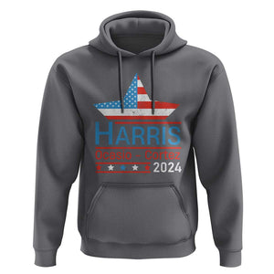 Harris Ocasio Cortez 2024 Hoodie American Flag Election Star TS11 Charcoal Print Your Wear
