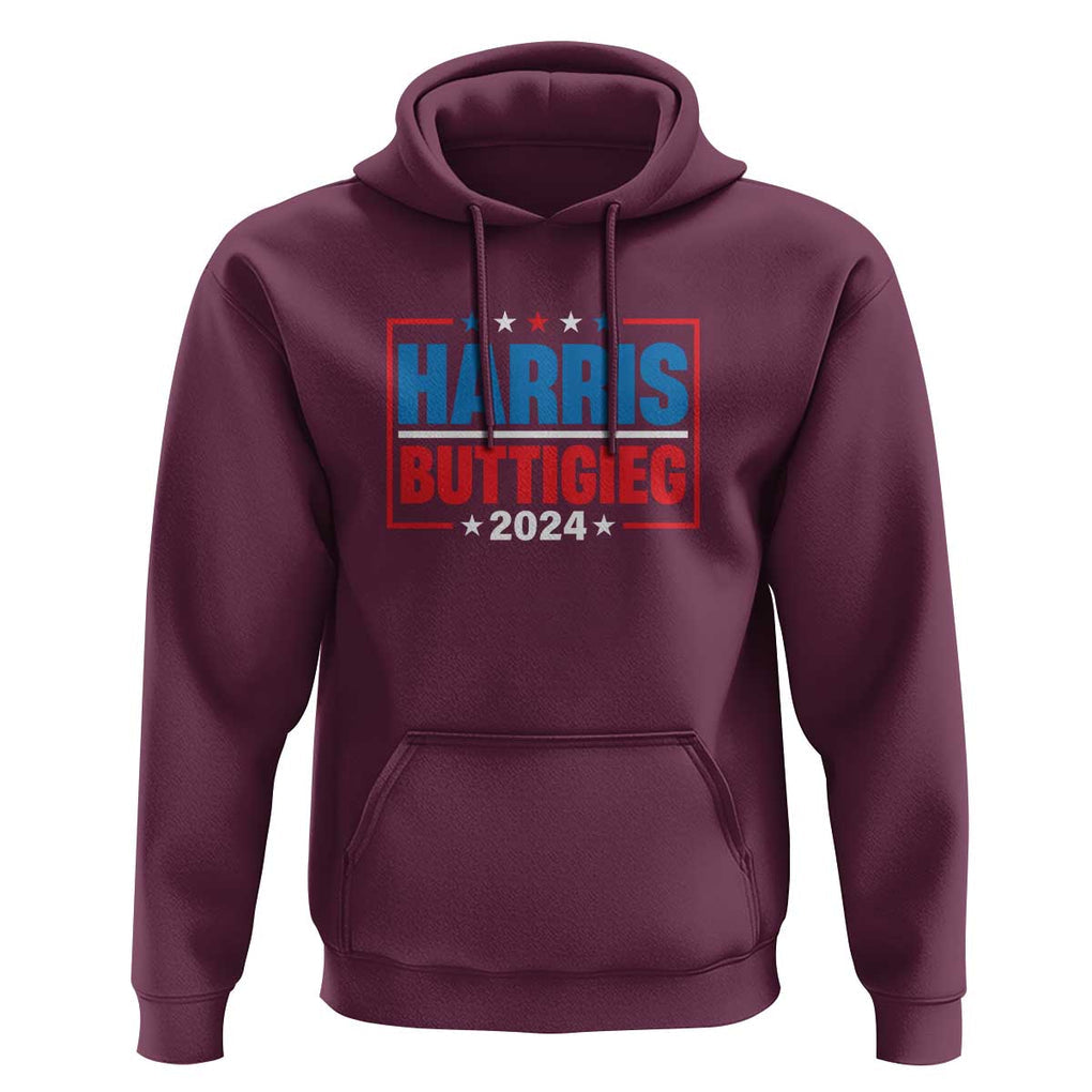 Harris Buttigieg 2024 Hoodie Presidential Election American Flag Star TS11 Maroon Print Your Wear
