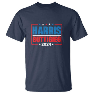 Harris Buttigieg 2024 T Shirt Presidential Election American Flag Star TS11 Navy Print Your Wear
