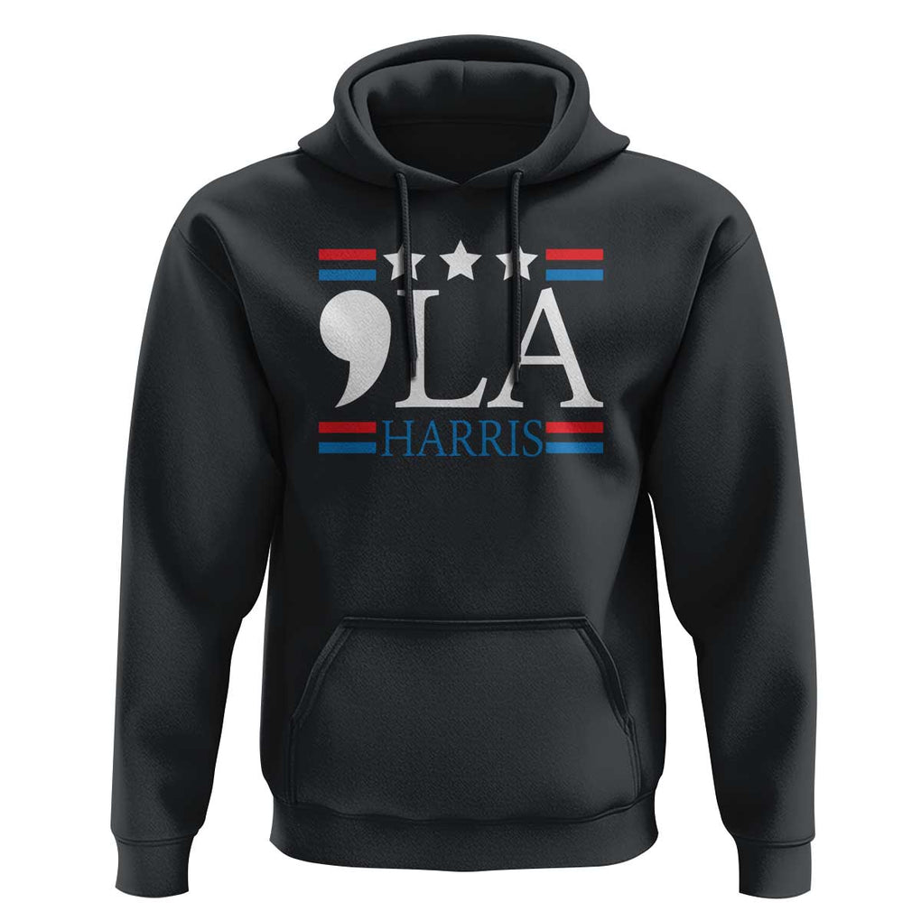 Funny Comma La Harris Hoodie Punctuation Kamala 2024 American Flag TS11 Black Print Your Wear