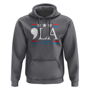 Funny Comma La Harris Hoodie Punctuation Kamala 2024 American Flag TS11 Charcoal Print Your Wear