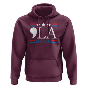 Funny Comma La Harris Hoodie Punctuation Kamala 2024 American Flag TS11 Maroon Print Your Wear
