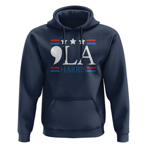 Funny Comma La Harris Hoodie Punctuation Kamala 2024 American Flag TS11 Navy Print Your Wear