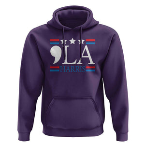 Funny Comma La Harris Hoodie Punctuation Kamala 2024 American Flag TS11 Purple Print Your Wear