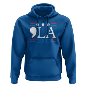Funny Comma La Harris Hoodie Punctuation Kamala 2024 American Flag TS11 Royal Blue Print Your Wear