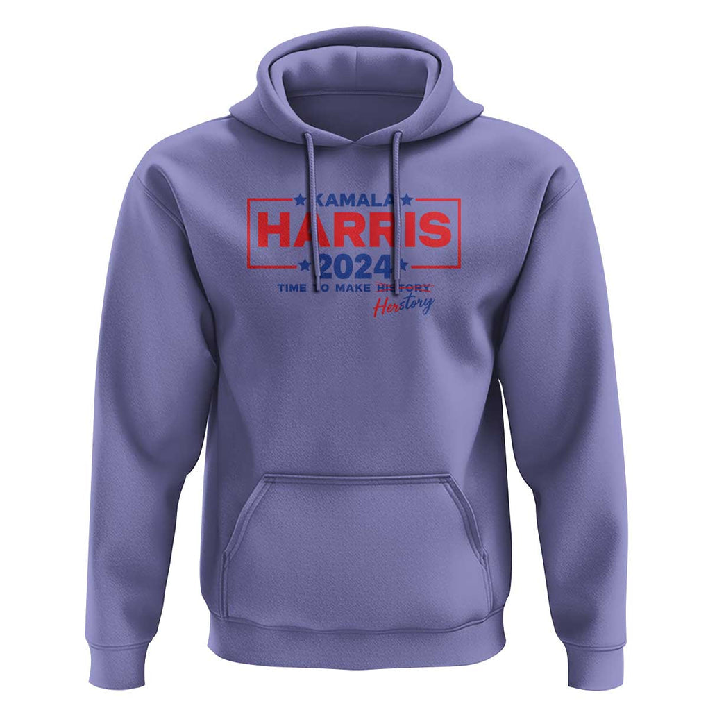 Harris 2024 Time To Make Herstory Hoodie American Flag Election Star TS11 Violet Print Your Wear