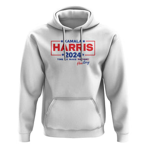 Harris 2024 Time To Make Herstory Hoodie American Flag Election Star TS11 White Print Your Wear