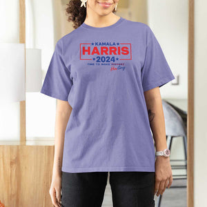 Harris 2024 Time To Make Herstory T Shirt For Women American Flag Election Star TS11 Violet Print Your Wear