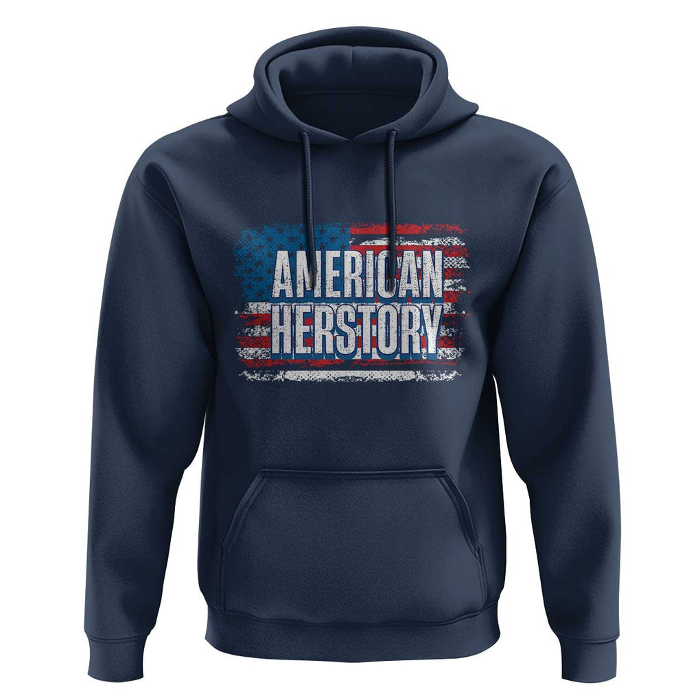 Kamala Harris Hoodie American Herstory History USA Flag Election 2024 TS11 Navy Print Your Wear