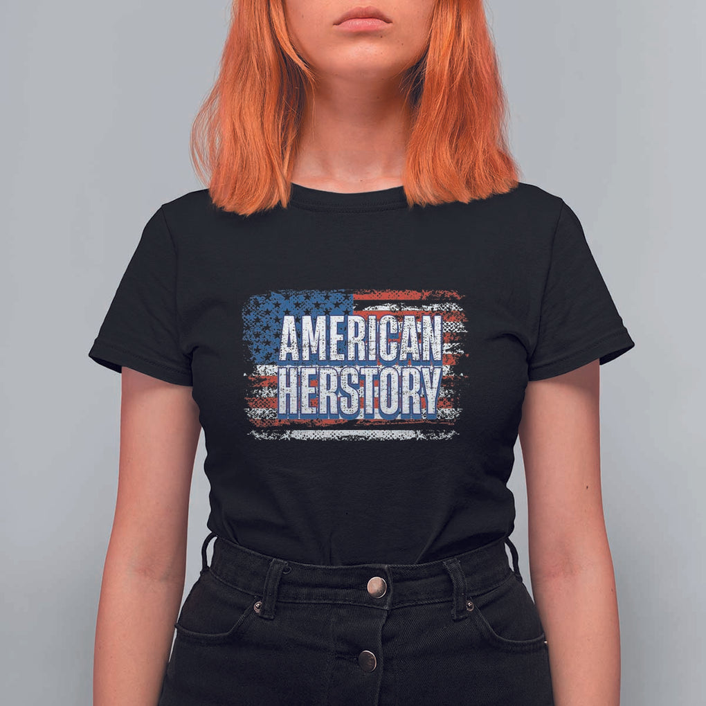 Kamala Harris T Shirt For Women American Herstory History USA Flag Election 2024 TS11 Black Print Your Wear