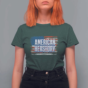Kamala Harris T Shirt For Women American Herstory History USA Flag Election 2024 TS11 Dark Forest Green Print Your Wear