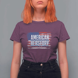 Kamala Harris T Shirt For Women American Herstory History USA Flag Election 2024 TS11 Maroon Print Your Wear