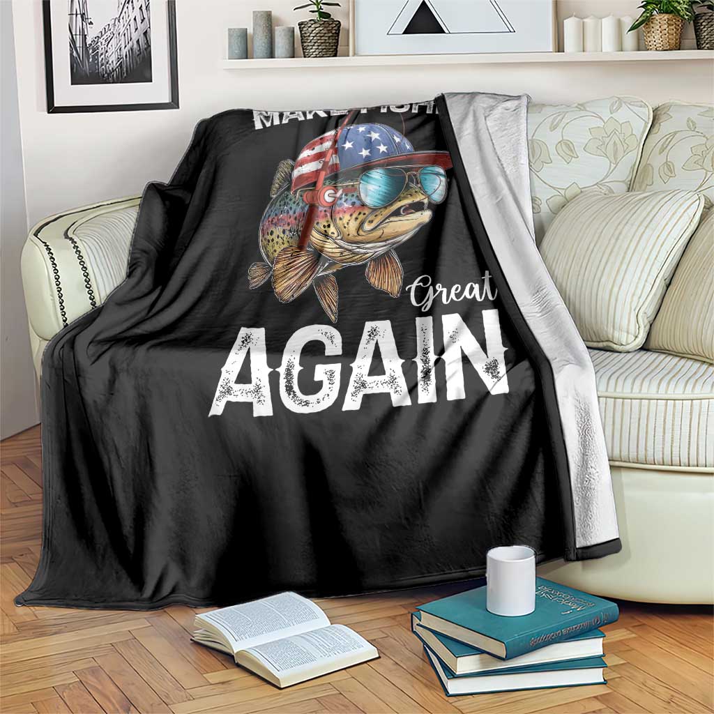 Funny Make Fishing Great Again Throw Blanket Bass Fishing TS11 Print Your Wear