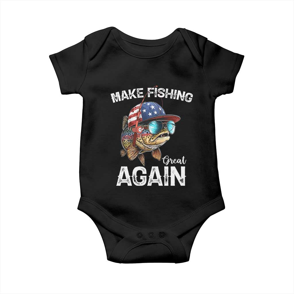 Funny Make Fishing Great Again Baby Onesie Bass Fishing TS11 Black Print Your Wear