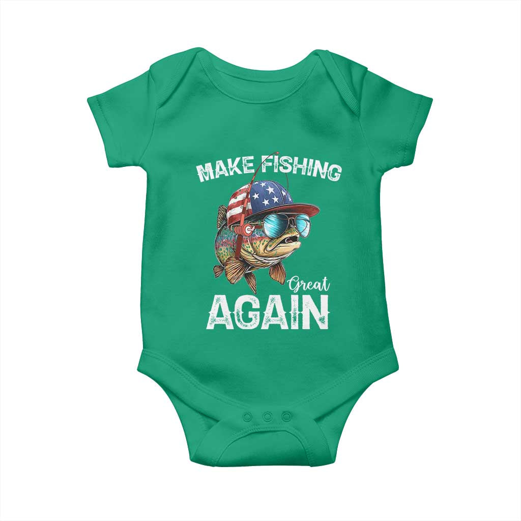 Funny Make Fishing Great Again Baby Onesie Bass Fishing TS11 Irish Green Print Your Wear