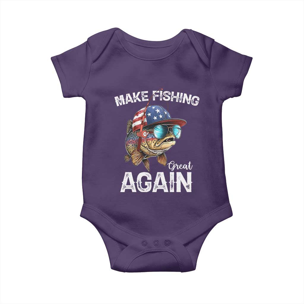 Funny Make Fishing Great Again Baby Onesie Bass Fishing TS11 Purple Print Your Wear