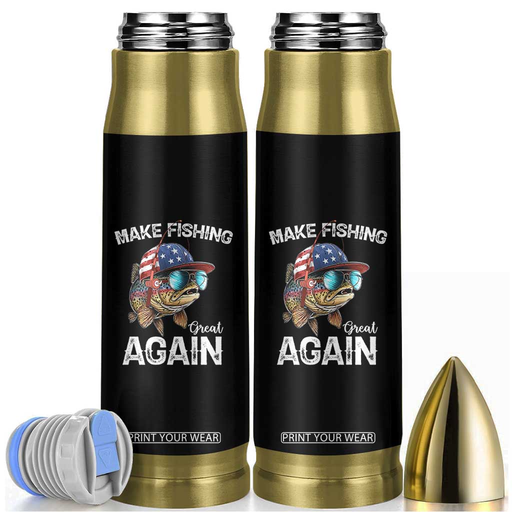 Funny Make Fishing Great Again Bullet Tumbler Bass Fishing TS11 Black Print Your Wear