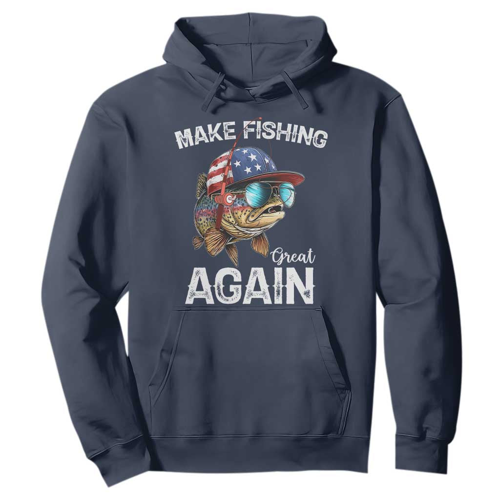 Funny Make Fishing Great Again Hoodie Bass Fishing TS11 Navy Print Your Wear