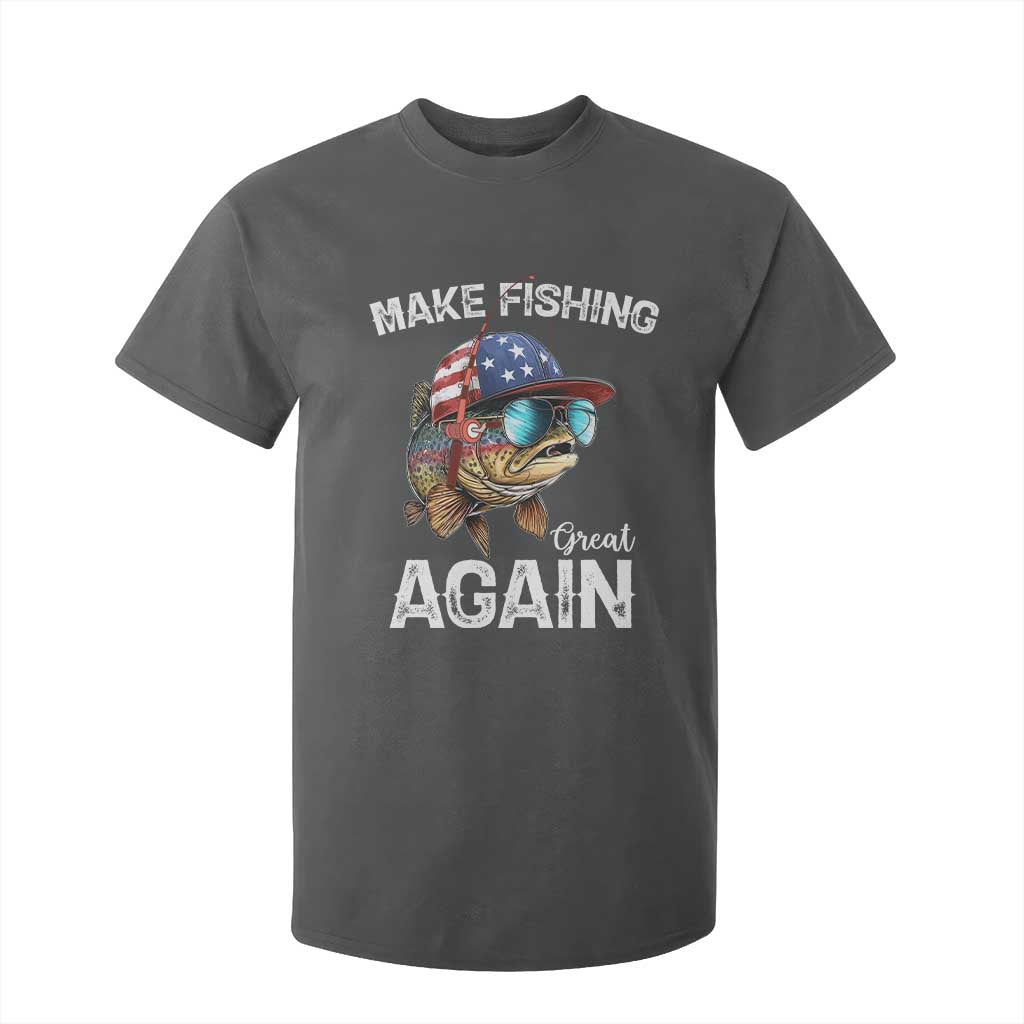 Funny Make Fishing Great Again T Shirt For Kid Bass Fishing TS11 Dark Heather Print Your Wear