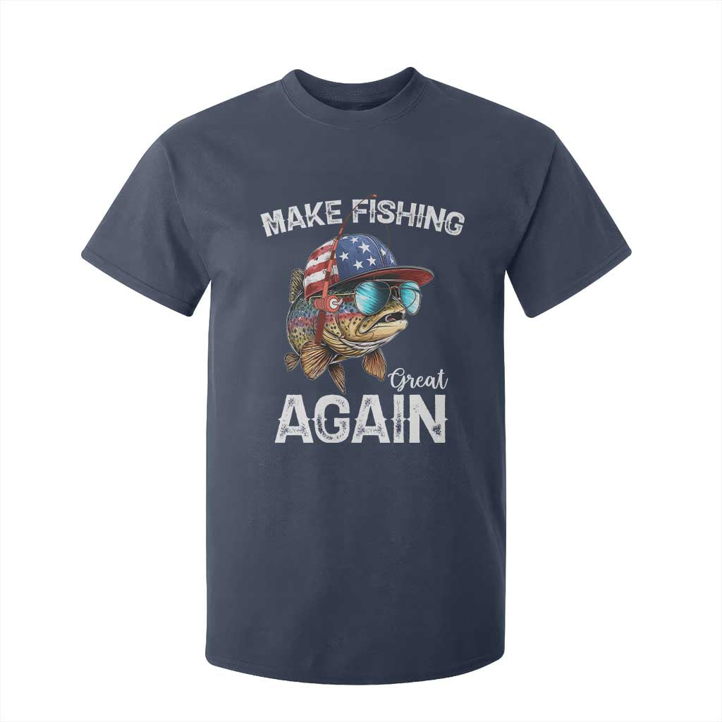 Funny Make Fishing Great Again T Shirt For Kid Bass Fishing TS11 Navy Print Your Wear