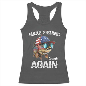 Funny Make Fishing Great Again Racerback Tank Top Bass Fishing TS11 Dark Heather Print Your Wear