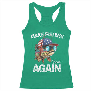 Funny Make Fishing Great Again Racerback Tank Top Bass Fishing TS11 Irish Green Print Your Wear
