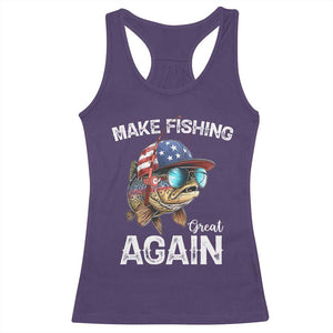 Funny Make Fishing Great Again Racerback Tank Top Bass Fishing TS11 Purple Print Your Wear