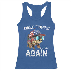 Funny Make Fishing Great Again Racerback Tank Top Bass Fishing TS11 Royal Blue Print Your Wear