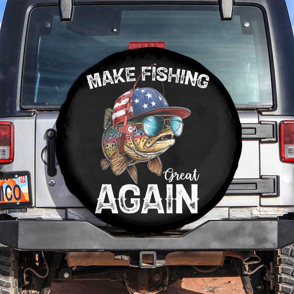 Funny Make Fishing Great Again Spare Tire Cover Bass Fishing TS11 No hole Black Print Your Wear