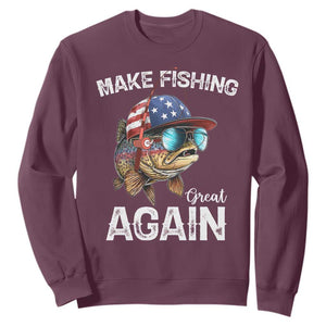 Funny Make Fishing Great Again Sweatshirt Bass Fishing - Print Your Wear