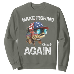 Funny Make Fishing Great Again Sweatshirt Bass Fishing - Print Your Wear