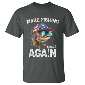 Funny Make Fishing Great Again T Shirt Bass Fishing TS11 Dark Heather Print Your Wear