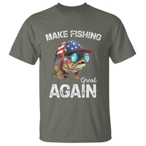 Funny Make Fishing Great Again T Shirt Bass Fishing TS11 Military Green Print Your Wear